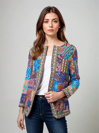 Giacca Boho Donna | Stampa Patchwork | Colorata & Versatile