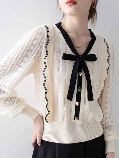 Cardigan con Fiocco | Morbido & Elegante | Stile Femminile