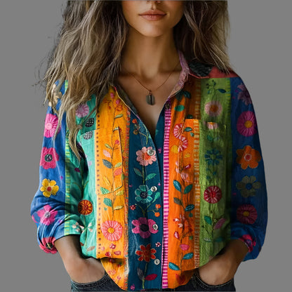 Camicia Boho Floreale | Stampa Etnica | Colorata & Comoda