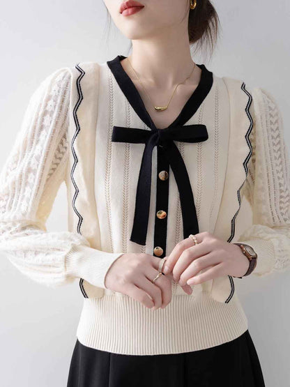 Cardigan con Fiocco | Morbido & Elegante | Stile Femminile