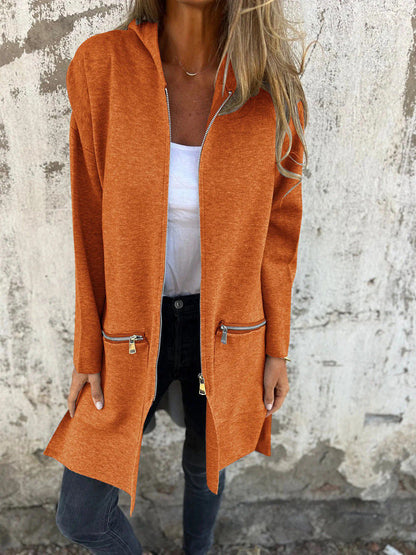 Cappotto Lungo con Zip | Comodo & Versatile | Perfetto per le Mezze Stagioni