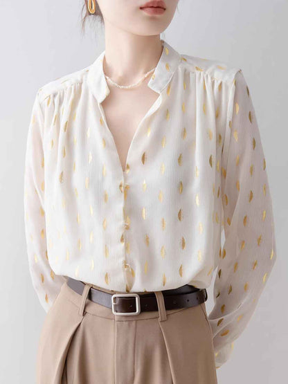 Camicia in Chiffon | Scollo a V | Eleganza e Stile