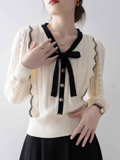 Cardigan con Fiocco | Morbido & Elegante | Stile Femminile