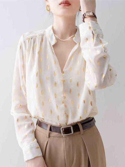 Camicia in Chiffon | Scollo a V | Eleganza e Stile