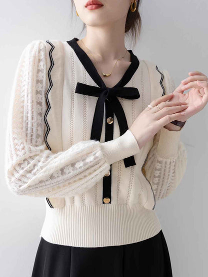 Cardigan con Fiocco | Morbido & Elegante | Stile Femminile