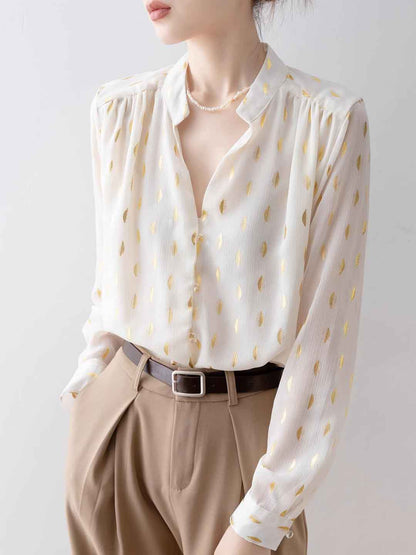 Camicia in Chiffon | Scollo a V | Eleganza e Stile