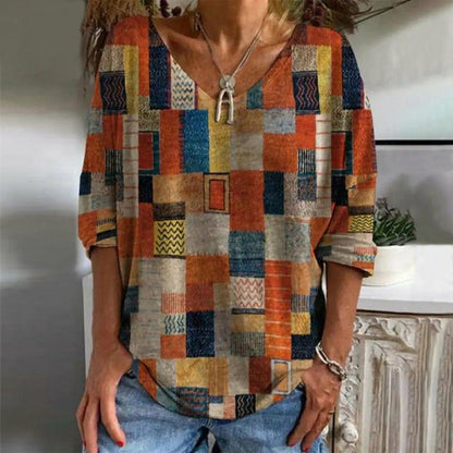 Blusa Patchwork | Maniche Lunghe | Casual & Boho