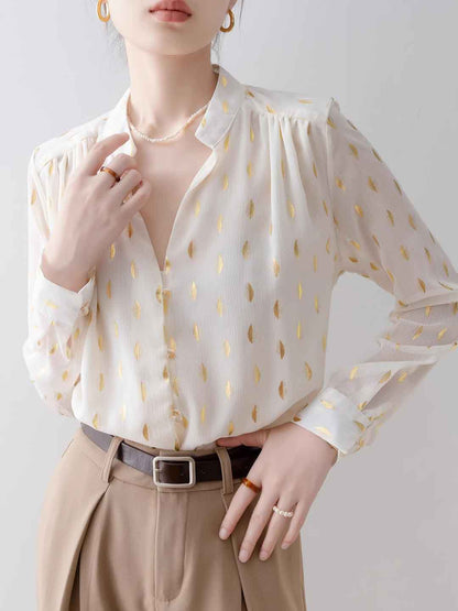 Camicia in Chiffon | Scollo a V | Eleganza e Stile