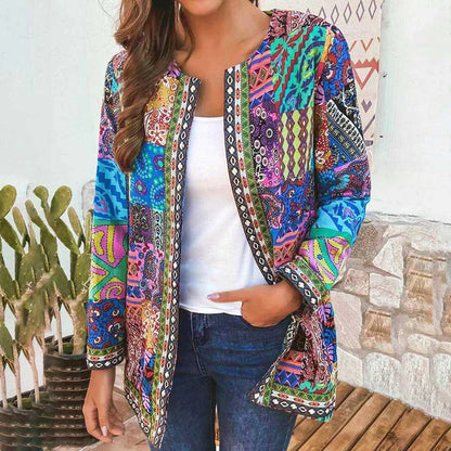 Giacca Boho Donna | Stampa Patchwork | Colorata & Versatile