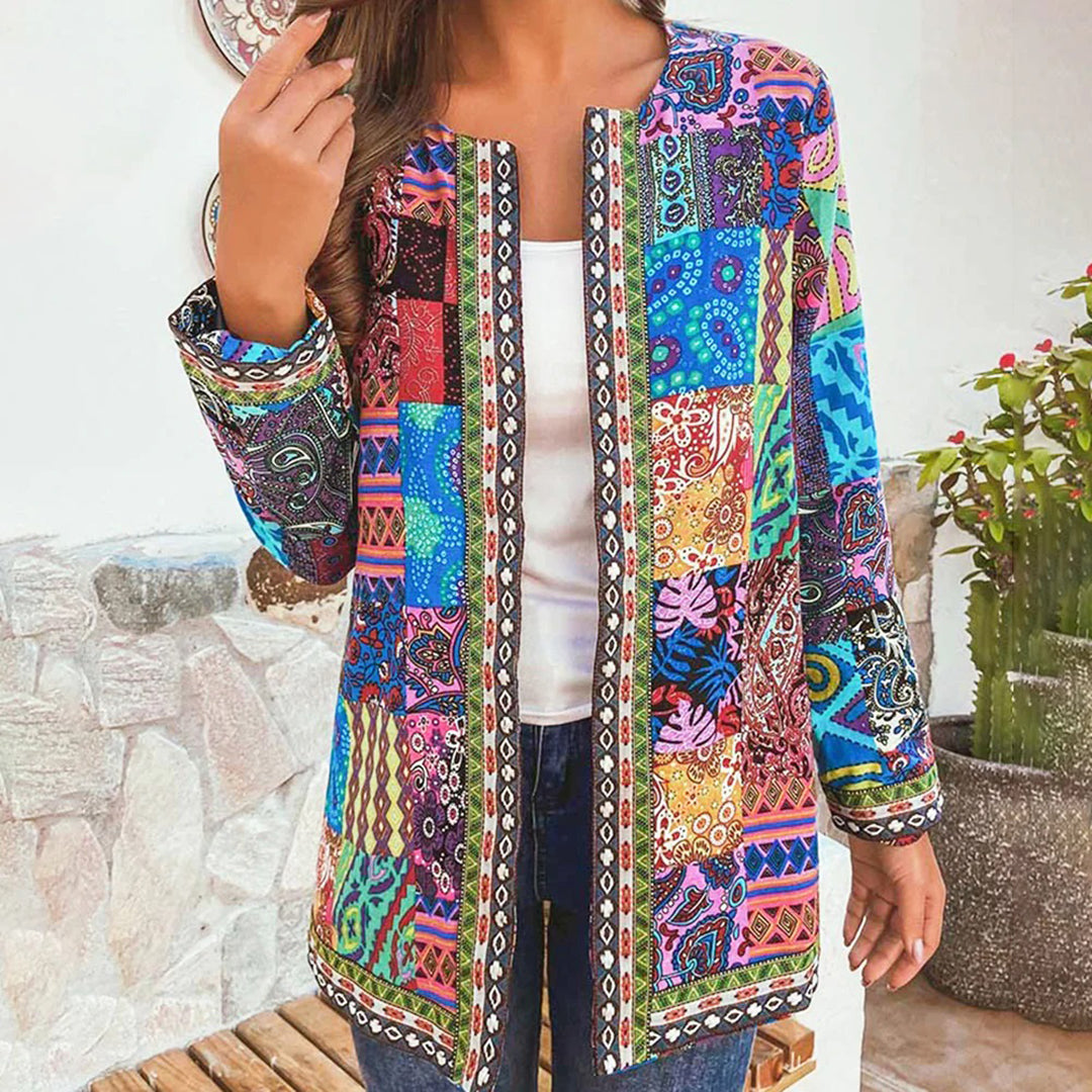 Giacca Boho Donna | Stampa Patchwork | Colorata & Versatile