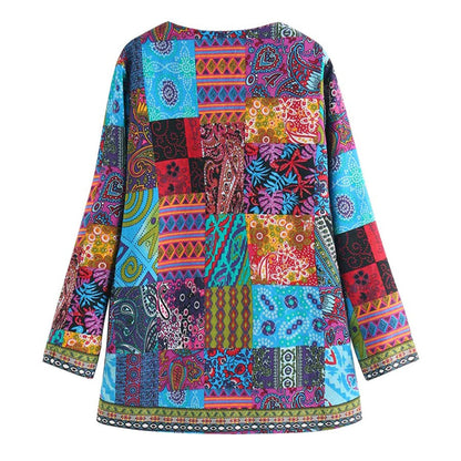 Giacca Boho Donna | Stampa Patchwork | Colorata & Versatile