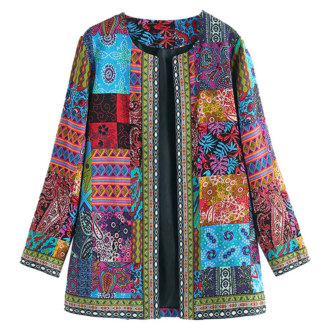 Giacca Boho Donna | Stampa Patchwork | Colorata & Versatile