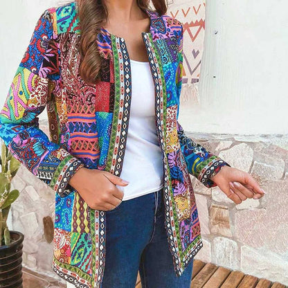 Giacca Boho Donna | Stampa Patchwork | Colorata & Versatile