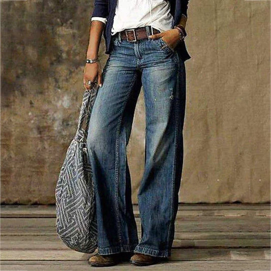 Jeans a Gamba Larga | Vita Alta | Stile Vintage