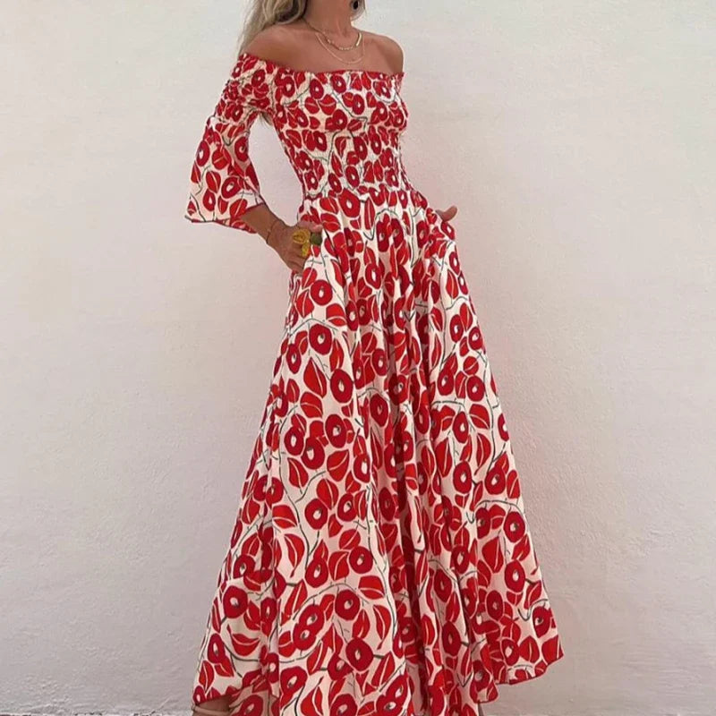 Maxi Abito Off-Shoulder Floreale | Leggero | Romantico e Chic