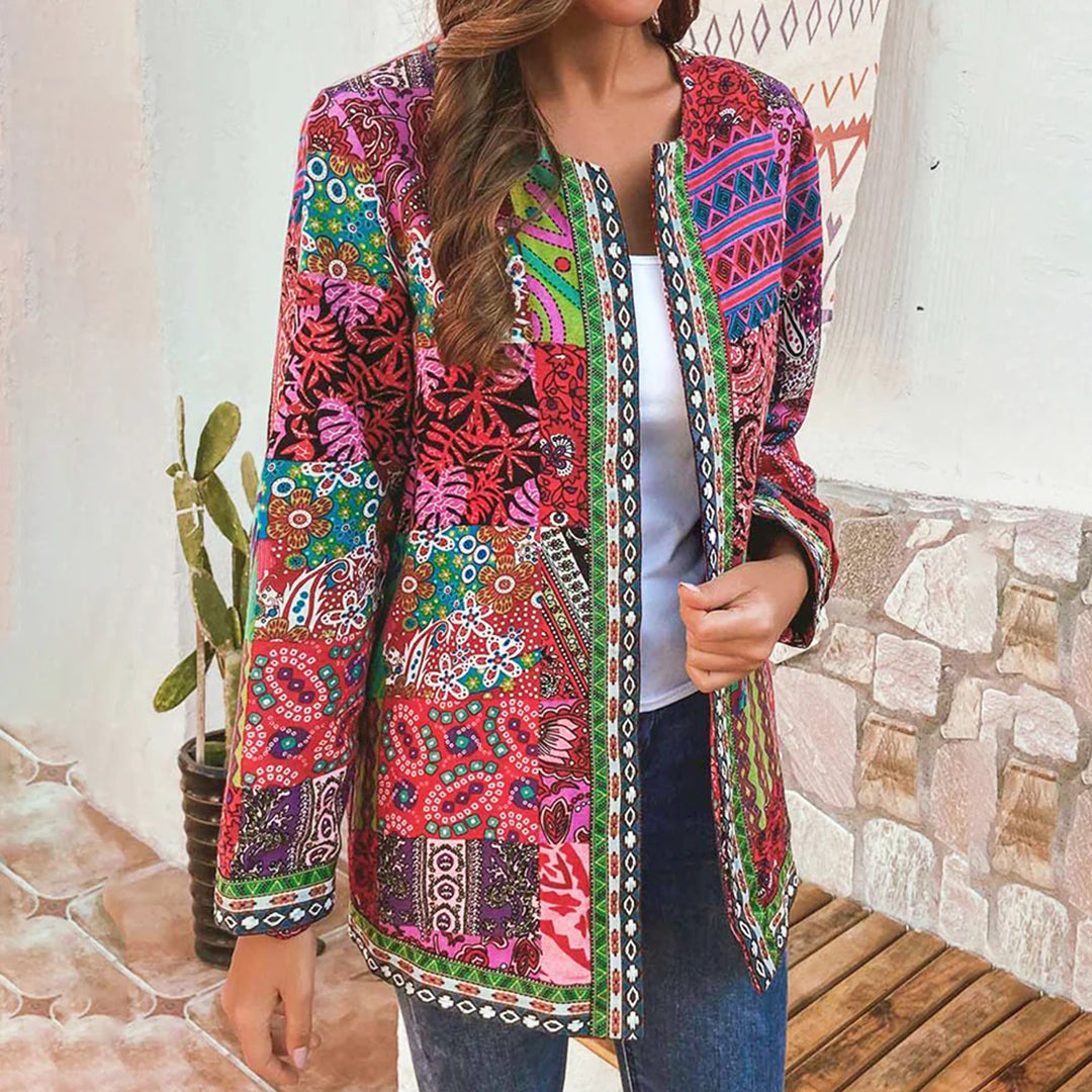 Giacca Boho Donna | Stampa Patchwork | Colorata & Versatile