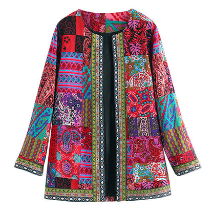 Giacca Boho Donna | Stampa Patchwork | Colorata & Versatile