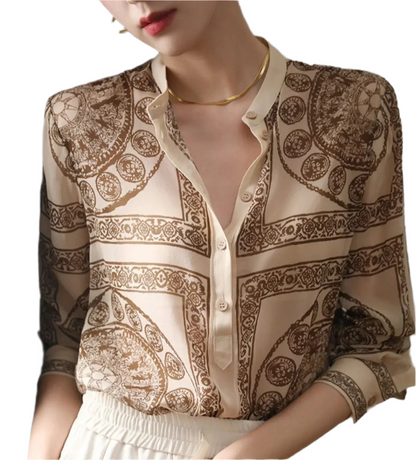 Camicia in Seta con Stampa Paisley | Elegante & Sofisticata