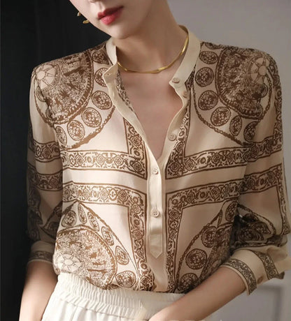 Camicia in Seta con Stampa Paisley | Elegante & Sofisticata