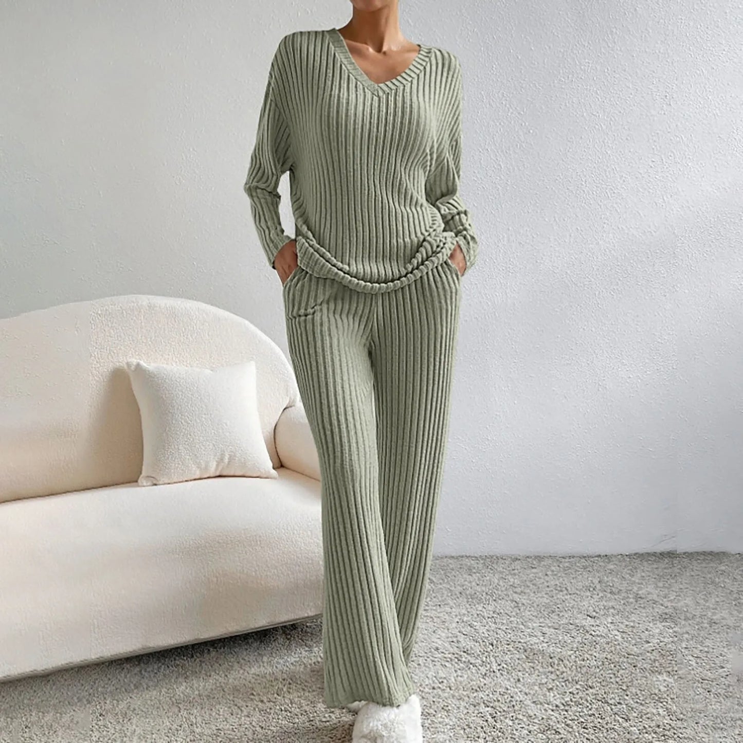 Set in Maglia con Maglione & Pantaloni | Morbido & Chic | Perfetto per il Relax