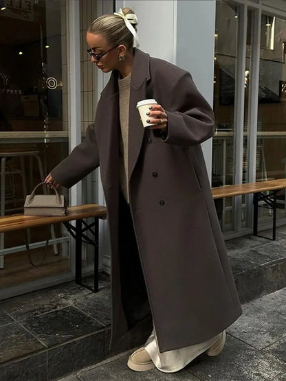 Cappotto Lungo | Doppiopetto Elegante | Stile Raffinato