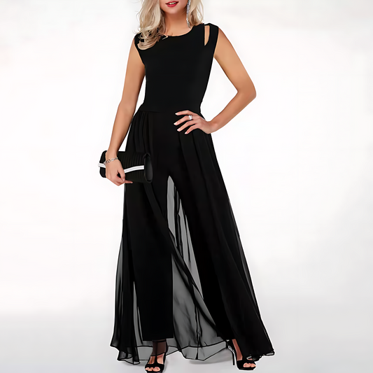 Jumpsuit Lungo con Dettagli in Chiffon | Elegante & Raffinato